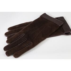 Cole Haan Women’s Brown Suede Leather Tech Gloves GrandSeries Lined Size L
